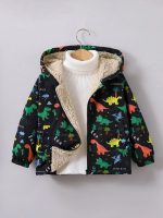 Shein Boy Dinosaur Print Teddy Sweater
