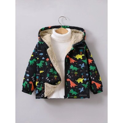 Shein Boy Dinosaur Print Teddy Sweater