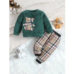 Shein Boy Bear Embroidery Sweatshirt