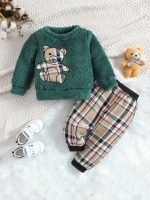Shein Boy Bear Embroidery Sweatshirt