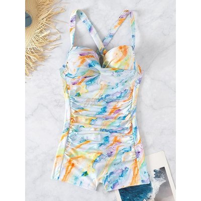 Shein Marble Print Push Up Swimsuit