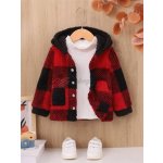 Shein kids Buffalo Plaid Hooded Jacket