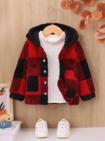 Shein kids Buffalo Plaid Hooded Jacket