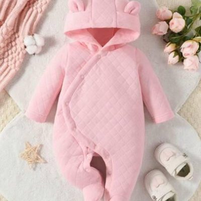 Shein Bear Ears Quilted Romper