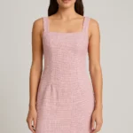 Pink Tweed Style Dress