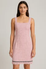 Pink Tweed Style Dress