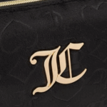 Juicy Couture Women's Cosmetics Bag - Travel Makeup and Toiletries Clutch Wedge Pouch, Black - Image 4