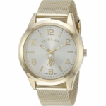 Accutime U.S. Polo Assn. Classic Men's Quartz Metal and Alloy Watch, Color:Gold-Toned (Model: USC80376)