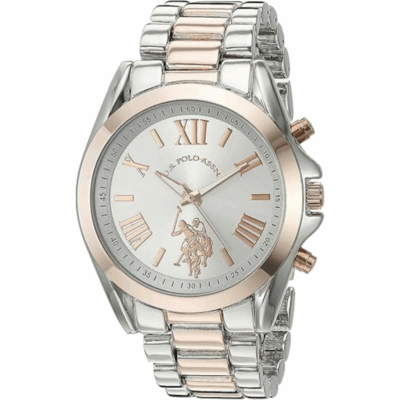 Accutime U.S. Polo Assn. Women's Quartz Metal and Alloy Casual Watch, Color:Two Tone (Model: USC40118)