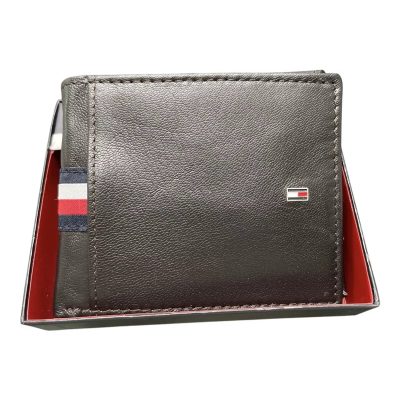 Genuine Tommy Hilfiger Men's Leather Wallet And Valet Brown - RFID PROTECTION