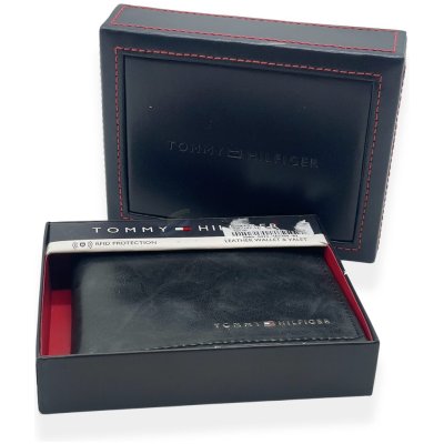 Genuine Tommy Hilfiger Men’s Leather Wallet And Valet BLACK – RFID PROTECTION