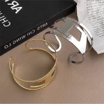 Diesel-Inspired Bold Metal Cuff Bracelet – Statement Arm & Wrist Accessory - Image 2