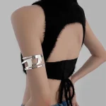 Diesel-Inspired Bold Metal Cuff Bracelet – Statement Arm & Wrist Accessory - Image 4