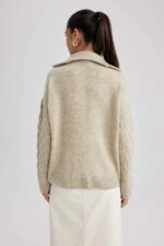 SHEIN fluffy pullover for women beige color - Image 3
