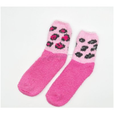 cozy and fluffy hot pink sock