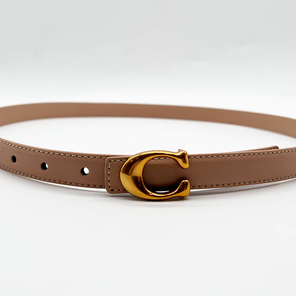 coachbeige1belt1235 Coach Chic and Versatile light Beige Belt for Women - Image 1