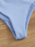 Swim Mod Rib Ruffle Knot Front Bikin - Image 3