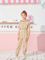 Girls' Hooded Buttoned Waist Jumpsuit - Image 4