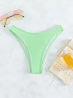 SHEIN Swim Summer Beach Plain High Cut Bikini Bottom only