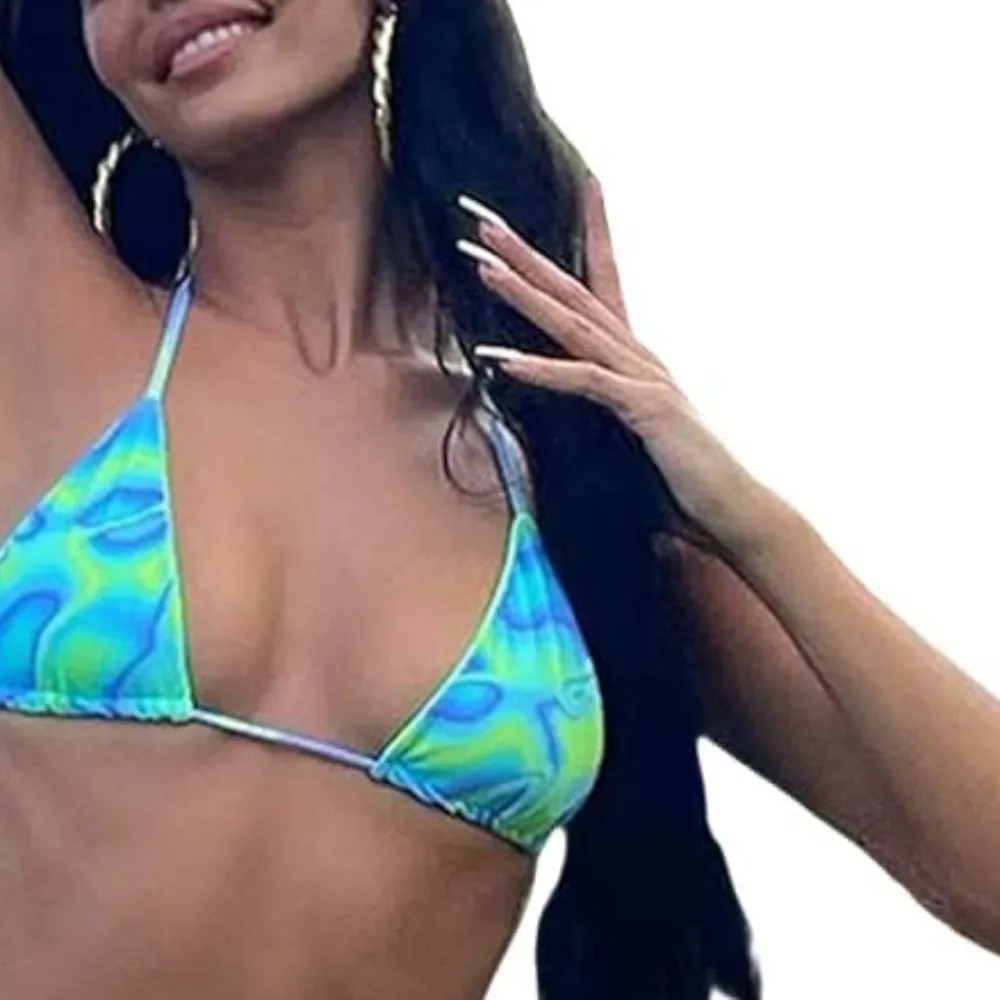 Untitled (3) SHEIN Sexy Halter Neck Tie Dye Backless BIKINI set - Image 1