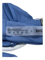 Shein Womens Small Slate Blue Textured Bikini Set High Waist Cheeky - Image 3