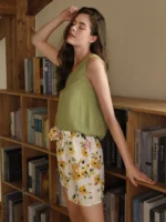 Floral Knot Detail Sleep Shorts - Image 2