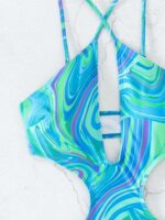 SHEIN Allover Print Cut Out One Piece Swimsuit - Image 2
