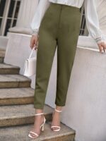 SHEIN Frenchy Solid High Waist Cropped Pants - Image 4