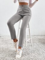 SHEIN Essnce High Waist Slant Pocket Pants