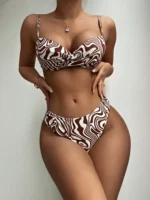 SHEIN Swim Fluid Print Push Up Bikini Bathing Suit For Summer Beach - Image 3