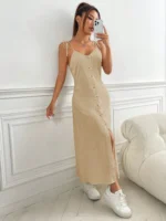 SHEIN Women’s Button linen Dress - Image 3