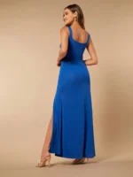 SHEIN Belle Solid Color Thigh Slit Dress - Image 2
