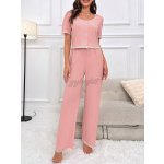 Contrast Trim Button Front Lounge Set