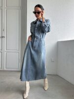 DAZY Denim Flap Pocket Dress - Image 3
