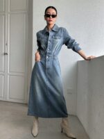 DAZY Denim Flap Pocket Dress - Image 2