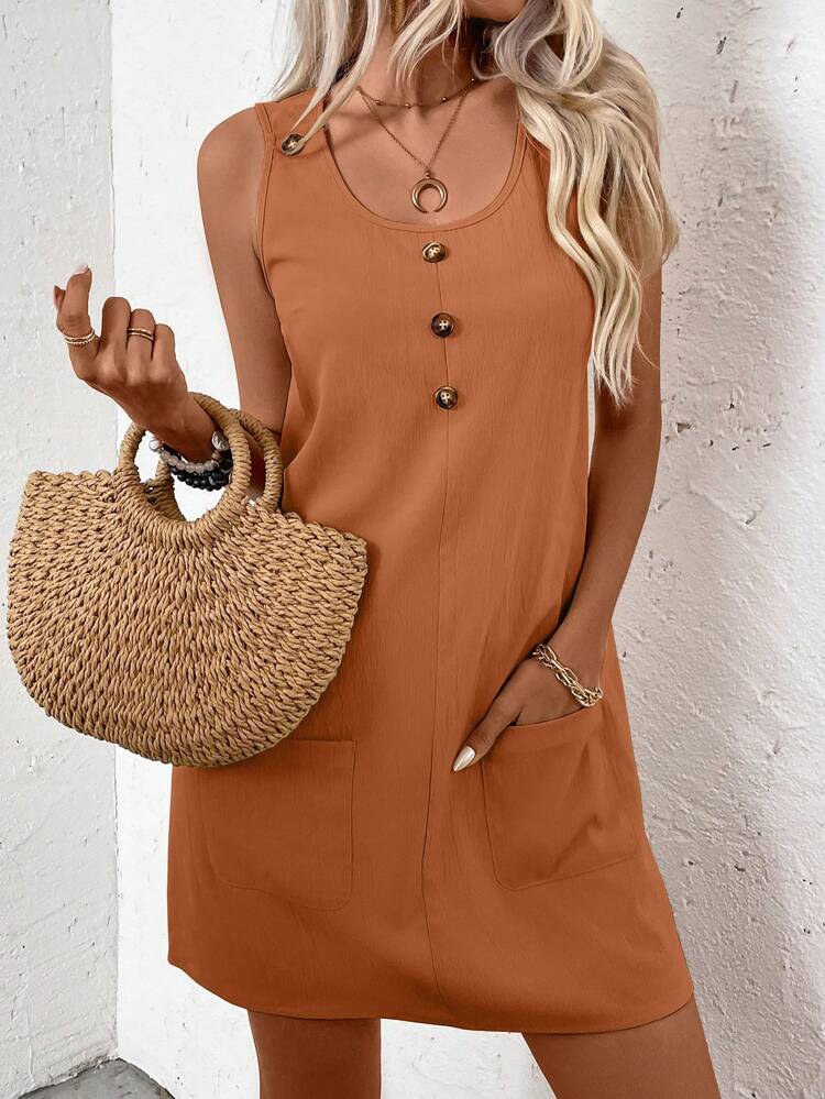 1713435560bc49a5df6f2eff4b2d5f24e8a3033c18_thumbnail_750x SHEIN Simple Sleeveless Dress - Image 1