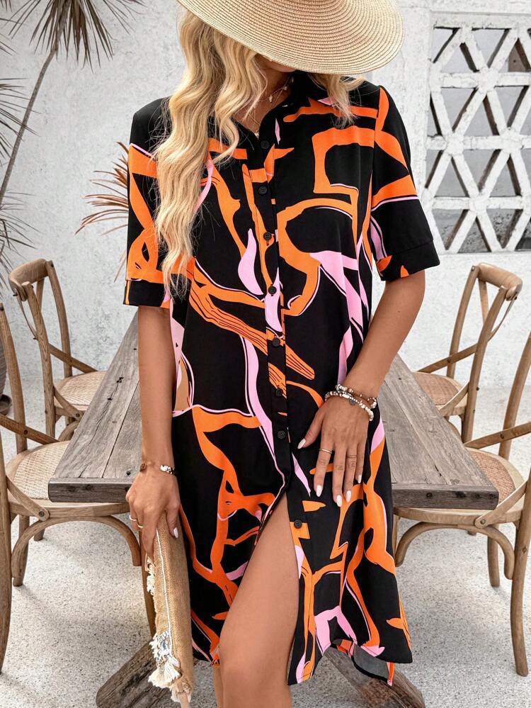 1714101869bfb1bbbb971e63eadbbacef7505637be_thumbnail_750x SHEIN Women’s Summer Printed Shirt Dress - Image 1