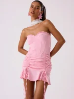 SHEIN MUSERA Strapless Dress Mini Dress