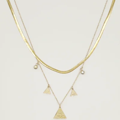 NEFERU Third Eye Layers – Gold Multi-Strand Necklace