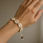 NEFERU Cowrie Shell Bracelet with Adjustable Cord