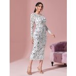 White Floral Print Bodycon Dress