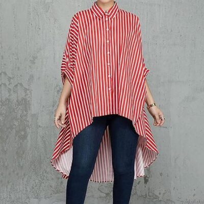 SHEIN Women’s Oversized Striped Shirt