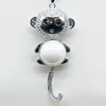 NEFERU Crystal Monkey Pop – Silver Spark Pendant - Image 3