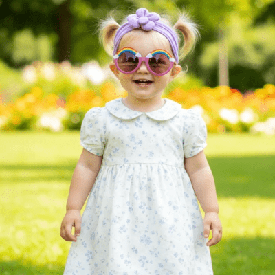 Rainbow glasses and bow