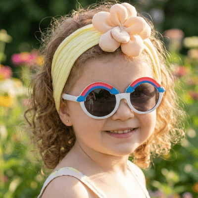 Rainbow glasses and bow