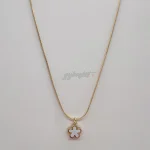 NEFERU Blossom Charm Necklace – Gold Stainless Steel - Image 3