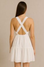 SHEIN White Plunge Neckline Mini Dress - Image 2