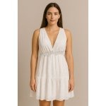 SHEIN White Plunge Neckline Mini Dress