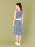 SHEIN Blue White Sleeveless Floral Dress - Image 4