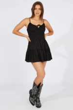 SHEIN Black Fit And Flare Dress Mini - Image 2